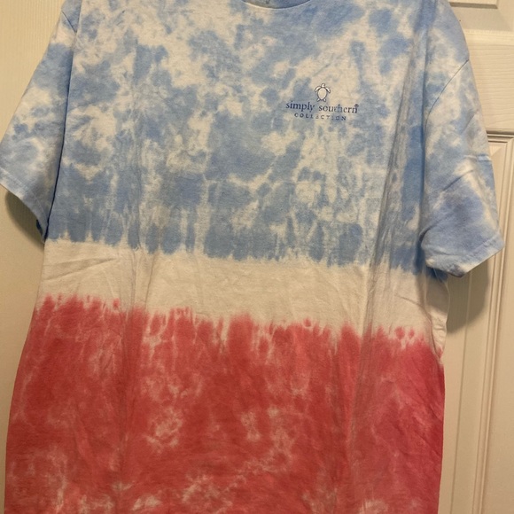Simply Southern Tie Dye Pink and Blue Turtle T shirt - Picture 3 of 3